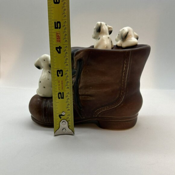 Vtg Lipper and Mann Porcelian Playful Dalmatian‎ Puppy/Dog  in Boot Firehouse - Picture 10 of 13